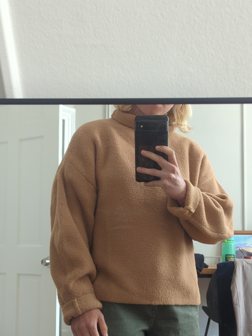 Express Women's Camel Mockneck Sweater